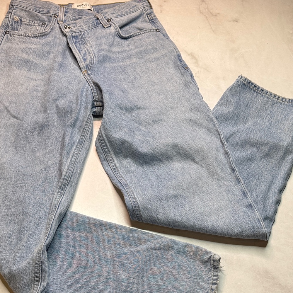 AGOLDE Criss Cross Upsized Jean Relaxed Straight Leg Light Wash - Picture 2 of 6